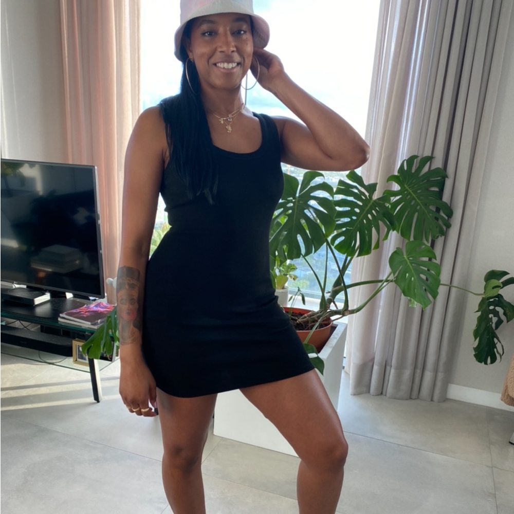 Fitted Black Tank Dress